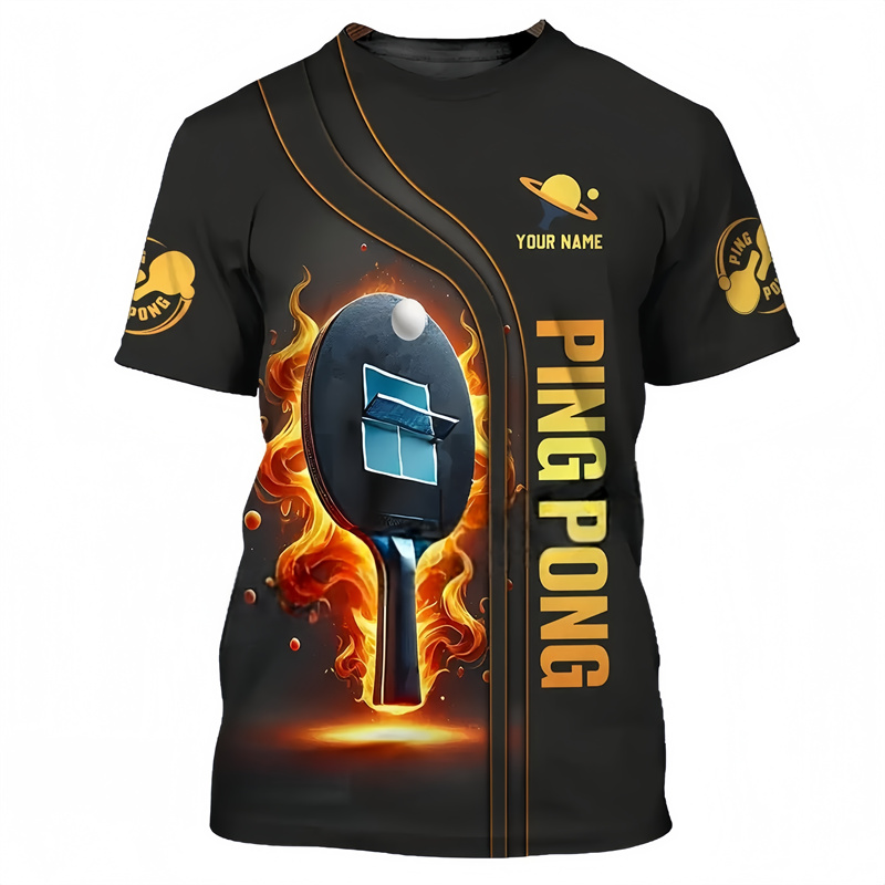 Table Tennis Name - Camiseta con patrón de tenis de
