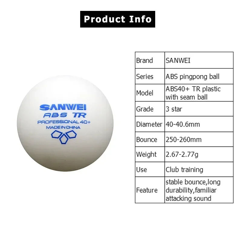 SANWEI-ABS TR Pelotas de tenis - Table Tennis Livescore reseña y precio